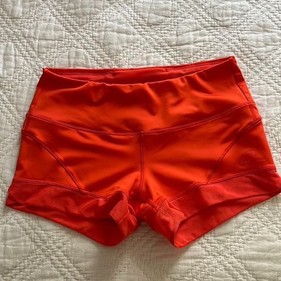 ASICS Strech Running Mesh Details Shorts Bright Orange - Red Sz S - Picture 2 of 13